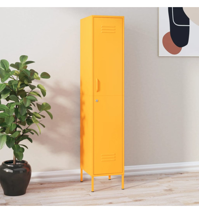 Armoire à casiers Jaune moutarde 35x46x180 cm Acier | Mobilier & Déco