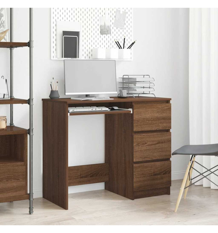 Bureau Chêne marron 90x45x76 cm Bois d'ingénierie | Mobilier & Déco
