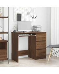 Bureau Chêne marron 90x45x76 cm Bois d'ingénierie | Mobilier & Déco