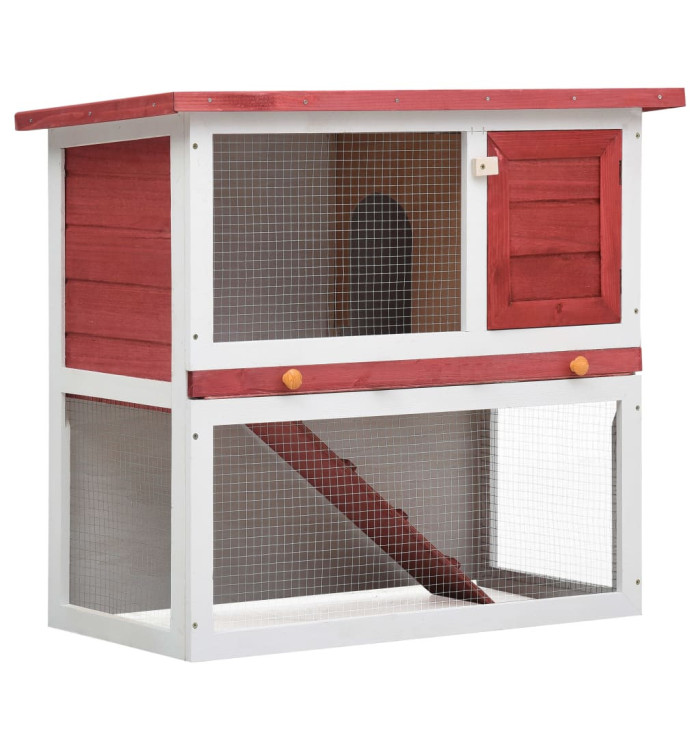 Clapier d'extérieur 1 porte Rouge Bois | Mobilier & Déco
