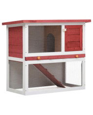 Clapier d'extérieur 1 porte Rouge Bois | Mobilier & Déco