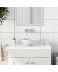 Lavabo de salle de bain Céramique Blanc mat Rond | Mobilier & Déco