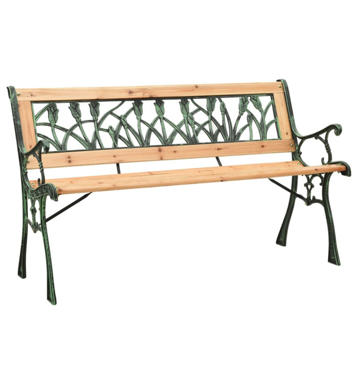 Banc de jardin 122 cm fonte et bois de sapin massif | Mobilier & Déco