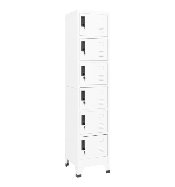 Armoire à casiers Blanc 38x40x180 cm Acier | Mobilier & Déco