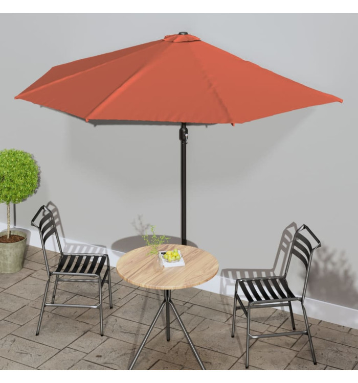 Parasol de balcon et mât en aluminium Terre cuite 300x155x223cm | Mobilier & Déco