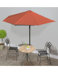 Parasol de balcon et mât en aluminium Terre cuite 300x155x223cm | Mobilier & Déco