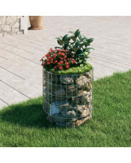 Poteau à gabion circulaire Acier galvanisé Ø50x50 cm | Mobilier & Déco