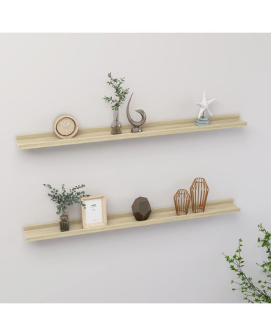 Étagères murales 2 pcs chêne sonoma 100x9x3 cm | Mobilier & Déco