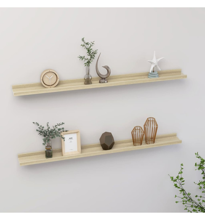 Étagères murales 2 pcs chêne sonoma 100x9x3 cm | Mobilier & Déco