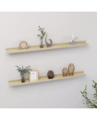 Étagères murales 2 pcs chêne sonoma 100x9x3 cm | Mobilier & Déco