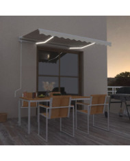 Auvent automatique avec capteur de vent et LED 350x250 cm Crème | Mobilier & Déco