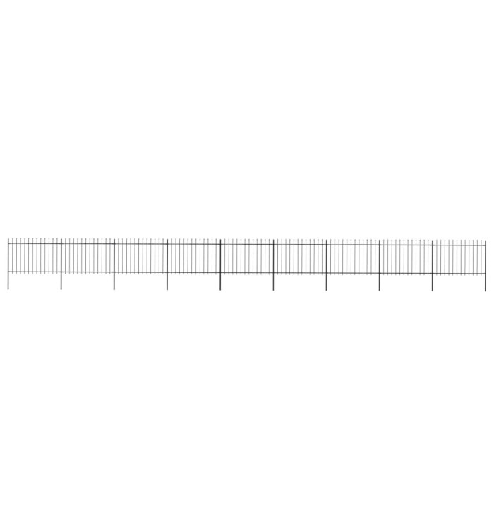 Clôture de jardin avec dessus en lance Acier 15,3 x 1,2 m Noir | Mobilier & Déco