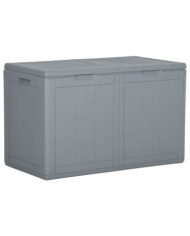 Boîte de rangement de jardin 180 L Gris PP Rotin | Mobilier & Déco