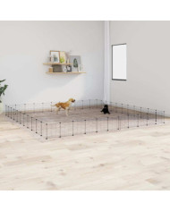 Cage animaux de compagnie à 44 panneaux et porte Noir 35x35 cm | Mobilier & Déco