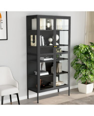 Vitrine d'exposition Anthracite 90x40x180 cm Acier/verre trempé | Mobilier & Déco