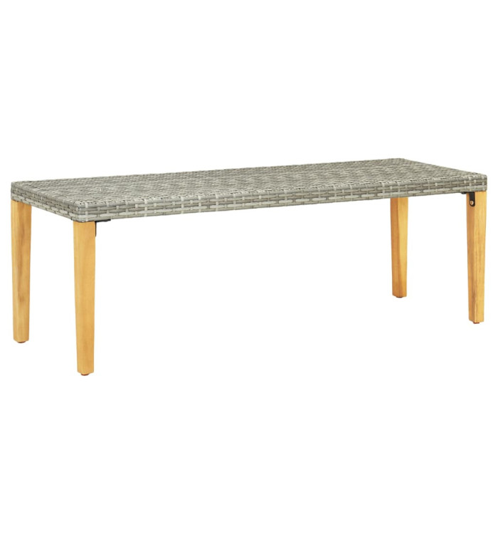 Banc de jardin 80 cm Résine tressée Gris | Mobilier & Déco