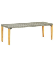 Banc de jardin 80 cm Résine tressée Gris | Mobilier & Déco