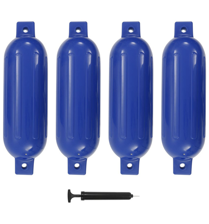 Pare-choc de bateau 4 pcs bleu 51x14 cm PVC | Mobilier & Déco