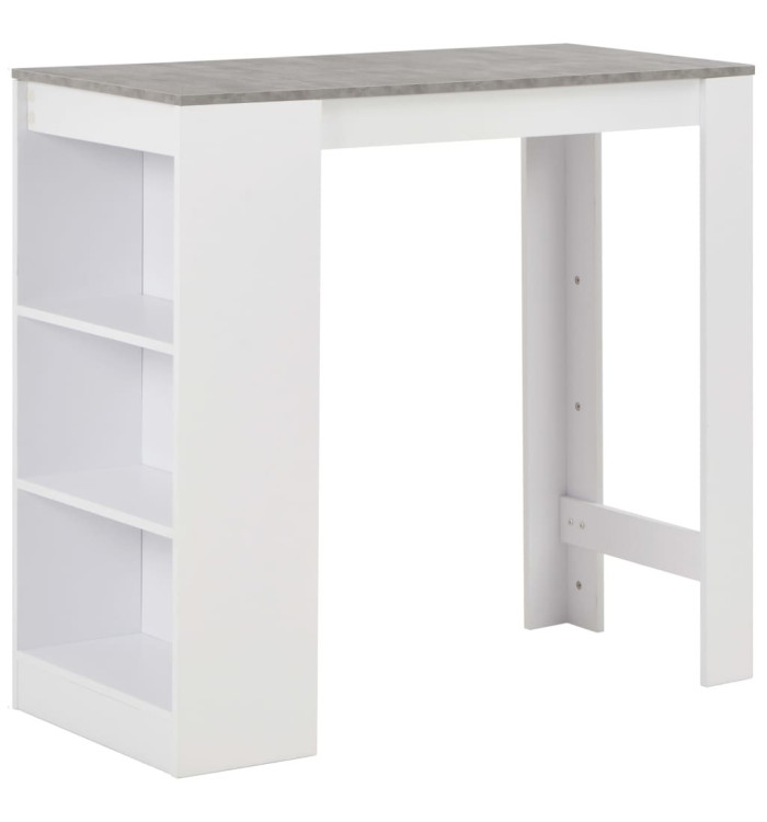 Table de bar avec étagère Blanc 110x50x103 cm | Mobilier & Déco