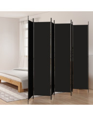 Cloison de séparation 6 panneaux Noir 300x220 cm Tissu | Mobilier & Déco