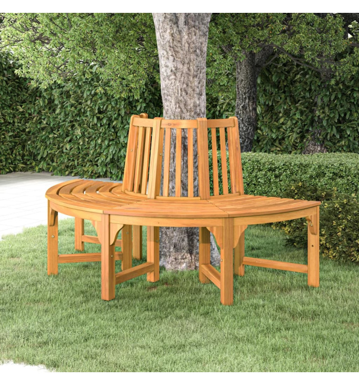 Banc demi-circulaire tour d'arbre Ø160cm bois massif eucalyptus | Mobilier & Déco