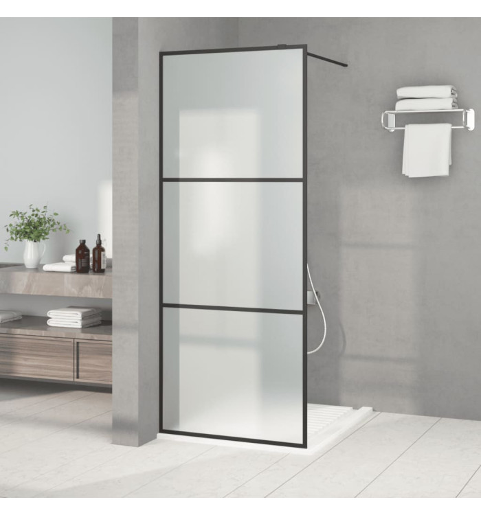 Paroi de douche Noir 80x195 cm Verre ESG dépoli | Mobilier & Déco
