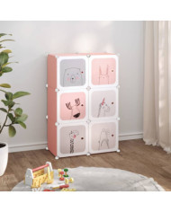 Armoire de rangement pour enfants avec 6 cubes Rose PP | Mobilier & Déco