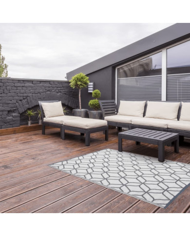 Esschert Design Tapis d'extérieur 180x121 cm Gris et blanc OC25 | Mobilier & Déco