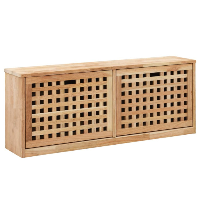 Banc de rangement de chaussures 94x20x38cm Bois massif de noyer | Mobilier & Déco