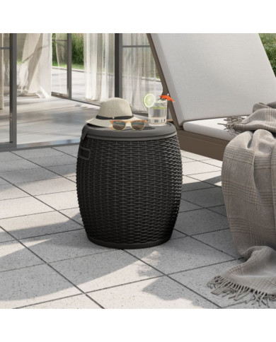 Boîte de rangement de jardin 4 en 1 noir polypropylène | Mobilier & Déco