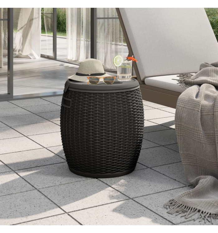 Boîte de rangement de jardin 4 en 1 noir polypropylène | Mobilier & Déco