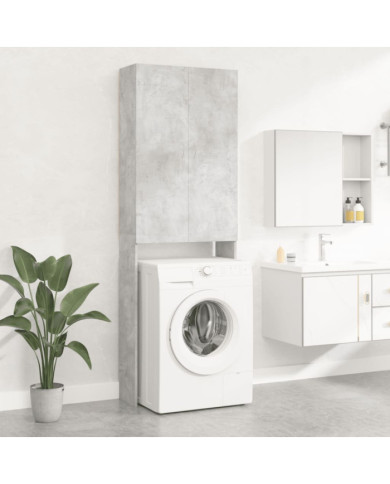 Meuble pour machine à laver Gris béton 64x25,5x190 cm | Mobilier & Déco