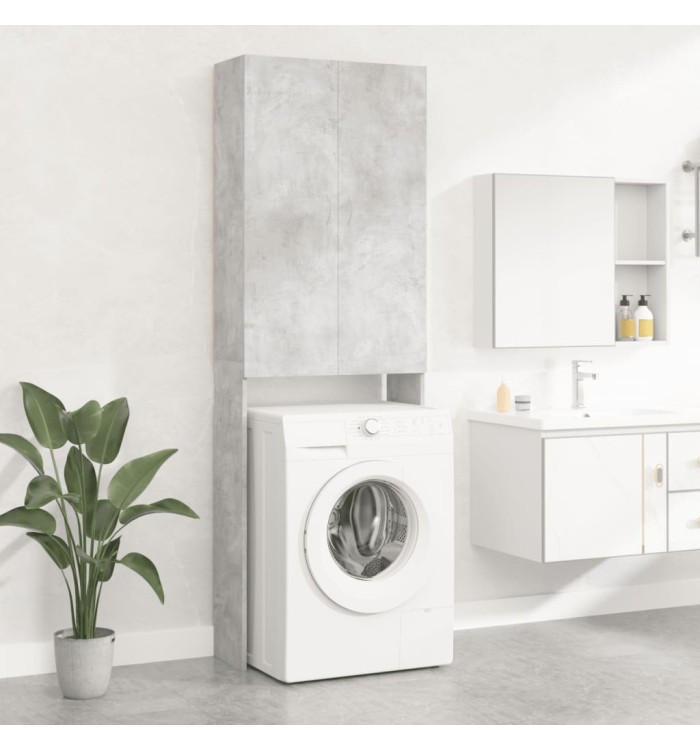 Meuble pour machine à laver Gris béton 64x25,5x190 cm | Mobilier & Déco