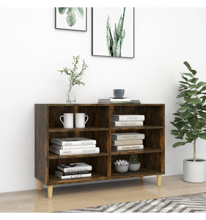 Buffet chêne fumé 103,5x35x70 cm bois d'ingénierie | Mobilier & Déco