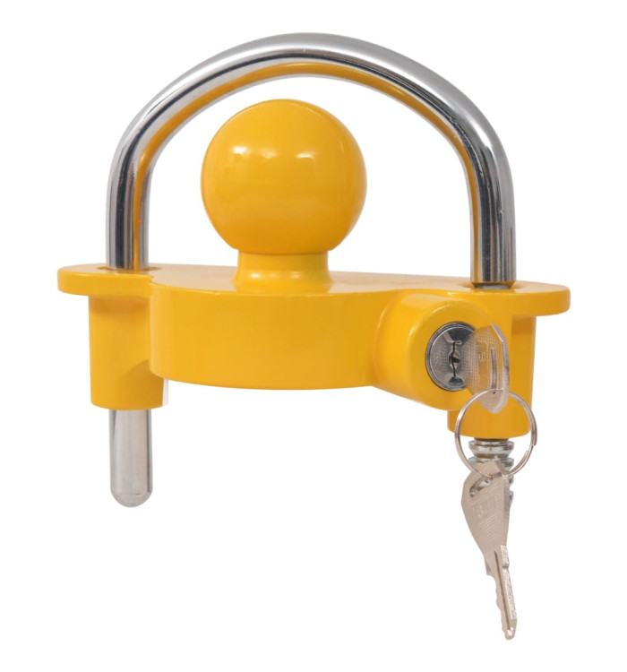 Verrou de remorque et 2 clés Acier et alliage d'aluminium Jaune | Mobilier & Déco