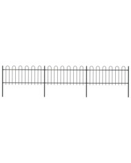 Clôture de jardin avec dessus en cerceau Acier 5,1 x 0,8 m Noir | Mobilier & Déco