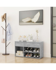 Banc à chaussures Gris béton 80x30x45 cm Bois d'ingénierie | Mobilier & Déco