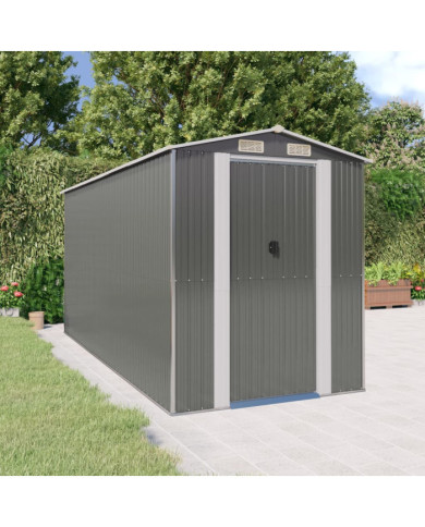 Abri de jardin Gris clair 192x440x223 cm Acier galvanisé | Mobilier & Déco