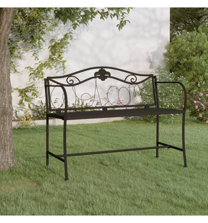 Banc de jardin 2 places 104 cm Noir Acier | Mobilier & Déco