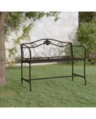 Banc de jardin 2 places 104 cm Noir Acier | Mobilier & Déco