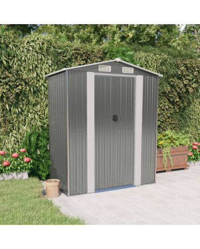 Abri de jardin Gris clair 192x108x223 cm Acier galvanisé | Mobilier & Déco