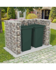 Cadre à gabion de poubelle double Acier 180 x 100 x 120 cm | Mobilier & Déco