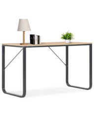 Bureau d'ordinateur Noir et chêne 120x60x73 cm | Mobilier & Déco
