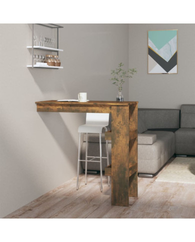 Table de bar murale Chêne fumé 102x45x103,5cm Bois d'ingénierie | Mobilier & Déco