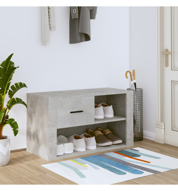 Armoire à chaussures Gris béton 80x35x45 cm Bois d'ingénierie | Mobilier & Déco