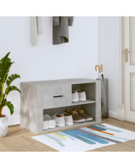 Armoire à chaussures Gris béton 80x35x45 cm Bois d'ingénierie | Mobilier & Déco