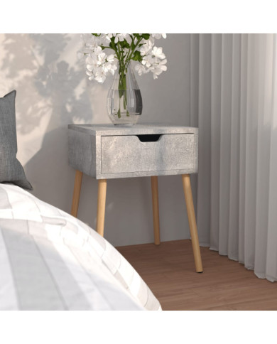 Table de chevet Gris béton 40x40x56 cm Bois d'ingénierie | Mobilier & Déco