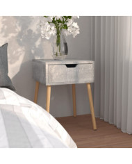 Table de chevet Gris béton 40x40x56 cm Bois d'ingénierie | Mobilier & Déco