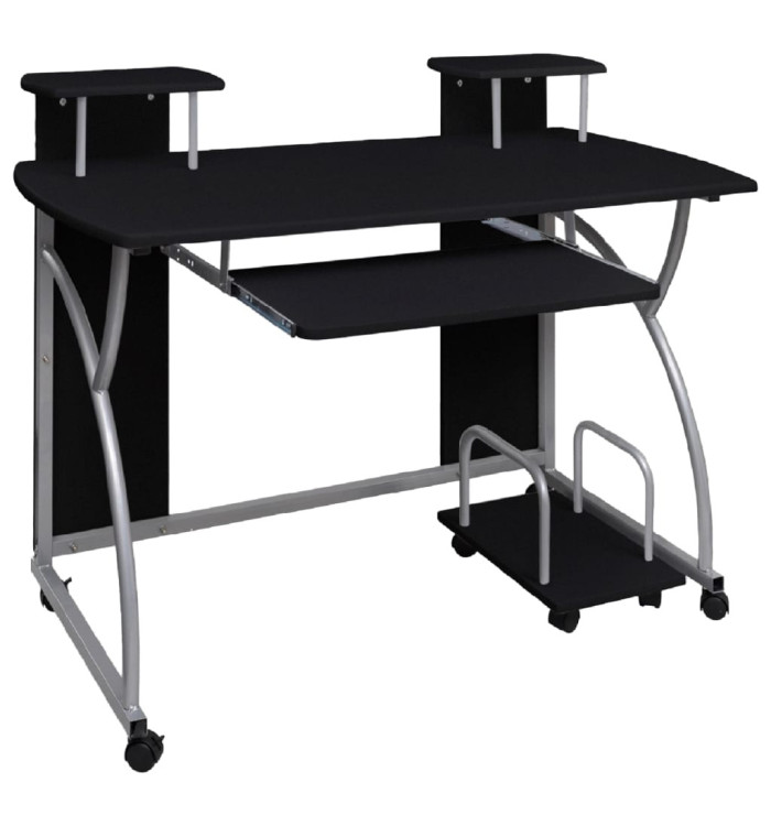 Bureau d'ordinateur Noir 110x52x88,5 cm Bois d’ingénierie | Mobilier & Déco