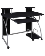 Bureau d'ordinateur Noir 110x52x88,5 cm Bois d’ingénierie | Mobilier & Déco